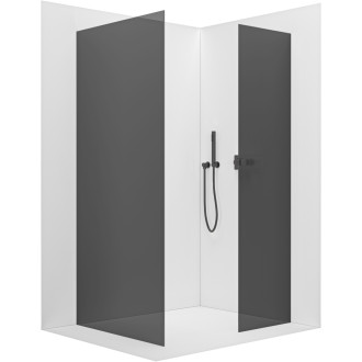 CERANO Sprchová zástěna Walk-in Onyx T L/P  černá mat, grafitové sklo 150x100