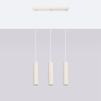 Závěsná lampa KARBON 3L béžová