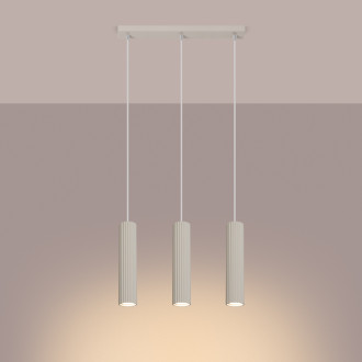 Závěsná lampa KARBON 3L béžová