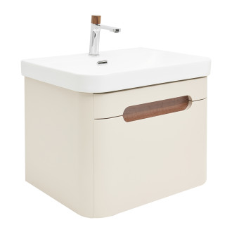 Koupelnová skříňka s umyvadlem a baterií SAT Fusion 57,5x43x45 cm pískově béžová mat SATFUSION60BEUBA