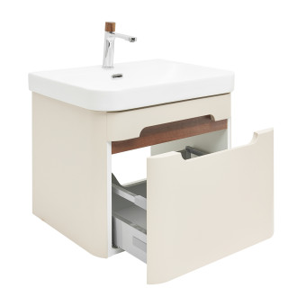 Koupelnová skříňka s umyvadlem a baterií SAT Fusion 57,5x43x45 cm pískově béžová mat SATFUSION60BEUBA