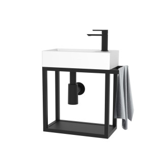 Koupelnová skříňka s umyvadlem SAT B-Way 39,5x40x21,5 cm černá mat BWAY40FRAME