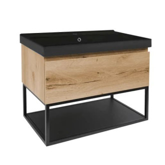 Koupelnová skříňka s umyvadlem SAT B-Way 59x30x45 cm dub mat BWAY60OAKFU1B