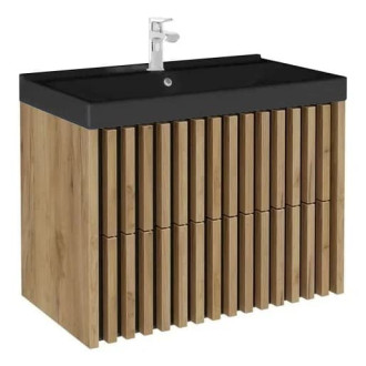 Koupelnová skříňka s umyvadlem SAT Delano 80x46 cm dub mat DELANO80ZDCUMB