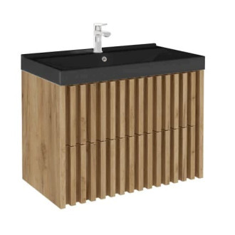 Koupelnová skříňka s umyvadlem SAT Delano 80x46 cm dub mat DELANO80ZDUMB