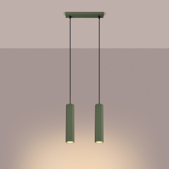 Závěsné svítidlo KARBON 2 olivově zelené