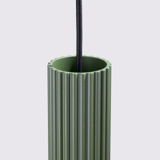 Závěsná lampa KARBON 3L olivově zelená
