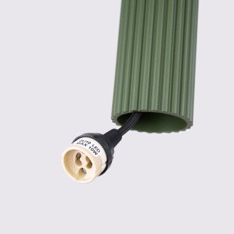 Závěsná lampa KARBON 3L olivově zelená