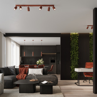 Závěsné svítidlo KARBON 2 červená okrová