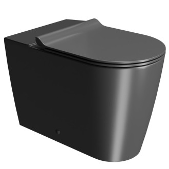 KUBE X WC mísa kombi spodní/zadní odpad, Swirlflush, 36x63cm, černá dual-mat