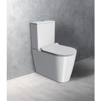 KUBE X WC kombi, Swirlflush, spodní/zadní odpad, bílá ExtraGlaze