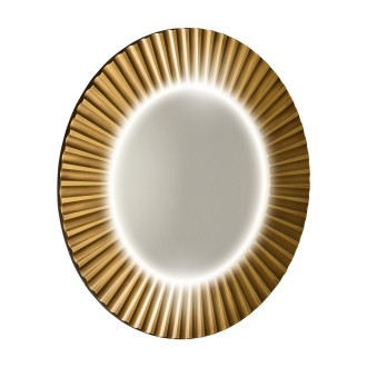 PRIDE kulaté zrcadlo s LED osvětlením v rámu ø 75cm, bronz