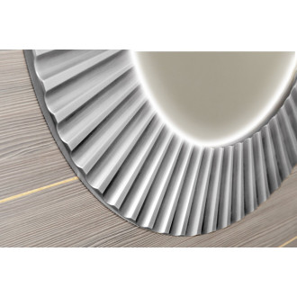 PRIDE kulaté zrcadlo s LED osvětlením v rámu ø 75cm, stříbrná