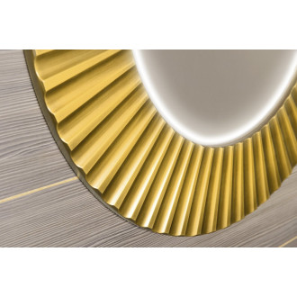 PRIDE kulaté zrcadlo s LED osvětlením v rámu ø 75cm, zlato