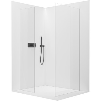 CERANO Sprchová zástěna Walk-in Onyx T L/P  černá mat, transparent sklo 130x60