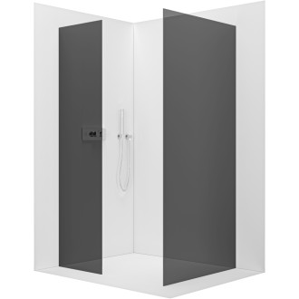CERANO Sprchová zástěna Walk-in Onyx T L/P  chrom, grafitové sklo 130x50