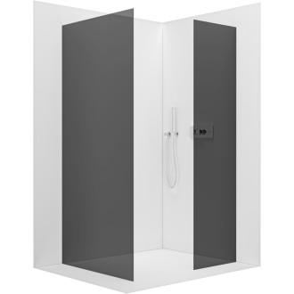 CERANO Sprchová zástěna Walk-in Onyx T L/P  chrom, grafitové sklo- 140x130