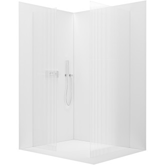 CERANO Sprchová zástěna Walk-in Onyx T L/P  chrom, rýhované sklo 160x100