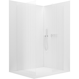 CERANO Sprchová zástěna Walk-in Onyx T L/P  chrom, rýhované sklo 50x50