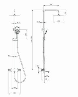 DEANTE JASMIN NAC_01GT Sprchový set s termostatickou vanovou baterií, chrom