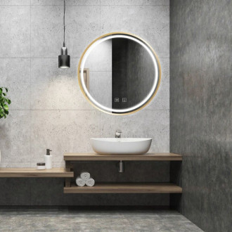 REA Zrcadlo LED 60cm broušená růžovo-zlatá HOM-05506