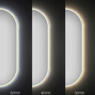 Zrcadlo LED OVL 50x100cm Gold