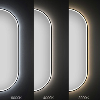 REA Zrcadlo LED OVL 50x100cm černá HOM-02505