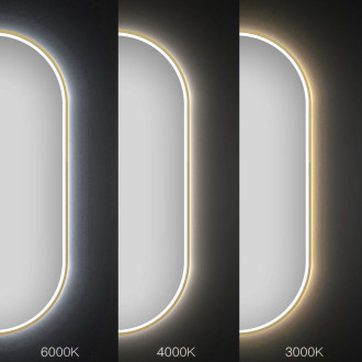 REA Zrcadlo LED OVL 50x100cm broušená zlatá HOM-02506