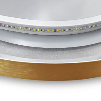 REA Zrcadlo LED OVL 50x100cm broušená zlatá HOM-02506