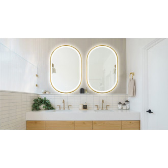 REA Zrcadlo LED 60x90cm broušená zlatá HOM-02509