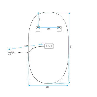 REA Zrcadlo LED 60x90cm broušená zlatá HOM-02509