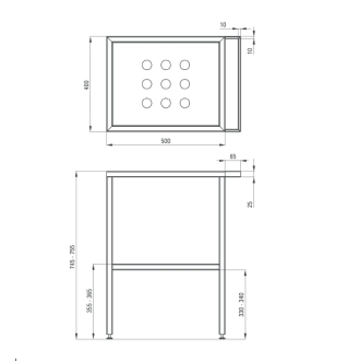 DEANTE  CST_X50B Konstrukce 565x400mm