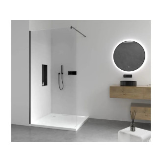 CERANO Sprchová zástěna Walk-in Onyx T L/P  +držák chrom, transparent sklo 80x60