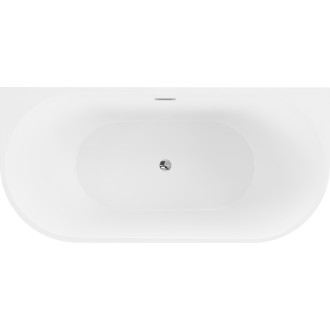 Mexen OVAL vana volně stojící nástěnná 140x75 , bílá, sifon a přepad chrom 52671407500-01