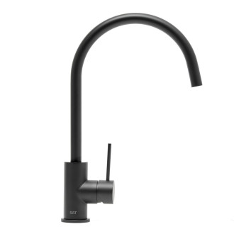 Dřezová baterie SAT Aurum s otočným ramínkem černá matná SATBAUR280C