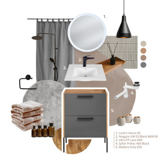 Comad MADERA GREY 800 FSC Vysoká skříňka 2 dvířka