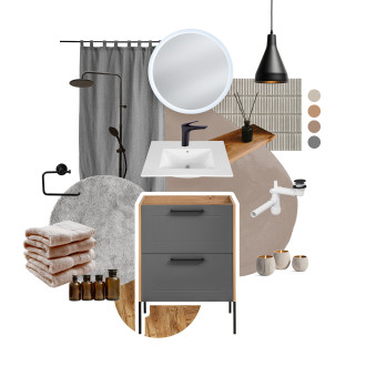 Comad MADERA GREY 800 FSC Vysoká skříňka 2 dvířka