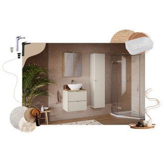 Comad SET-BC B CASHMERE 140CM UN NIKA WH Nábytková sestava 140 cm s deskou a umyvadlem