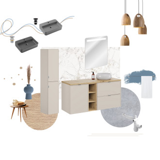 Comad SET-BC B CASHMERE 140CM UN NIKA WH Nábytková sestava 140 cm s deskou a umyvadlem