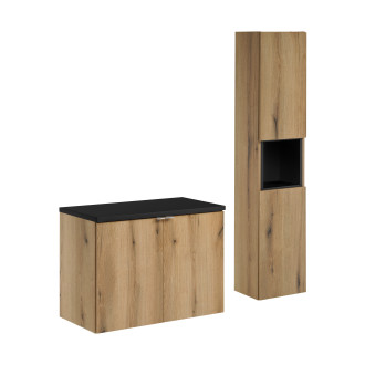Comad SET-NOA B BLACK 80CM D HC Nábytková sestava 80 cm s deskou a vysokou skříňkou