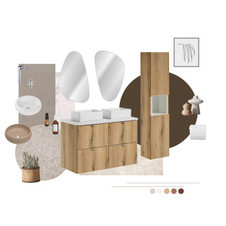 Comad SET-NOA B OAK 50CM S UN GAJA 35 SW Nábytková sestava 50 cm s deskou a umyvadlem