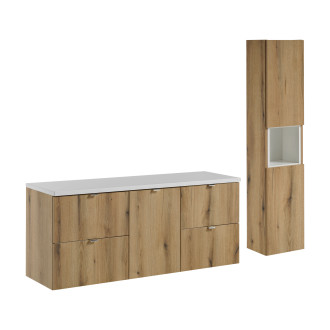Comad SET-NOA B WHITE 140CM S HC Nábytková sestava 140 cm s deskou a vysokou skříňkou