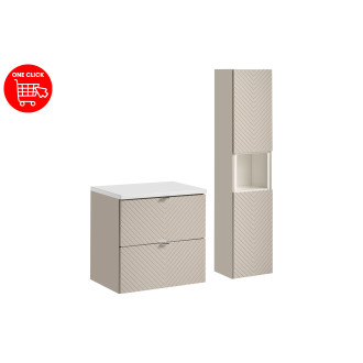 Comad SET-VIC B WHITE 60CM S HC Nábytková sestava 60 cm s deskou a vysokou skříňkou