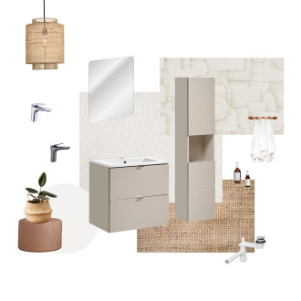 Comad SET-VIC B WHITE 80CM S UN LOLA GW Nábytková sestava 80 cm s deskou a umyvadlem Lola