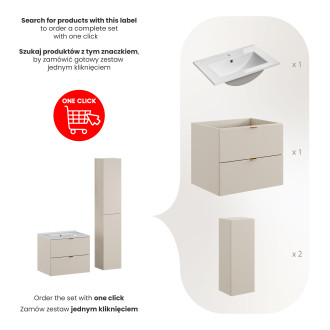 Comad SET-DC 60CM UM LAVA WH HC Nábytková sestava 60 cm s umyvadlem a vysokou skříňkou