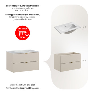 Comad SET-DC 80CM UM LAVA WH Nábytková sestava 80 cm s nábytkovým umyvadlem Pure