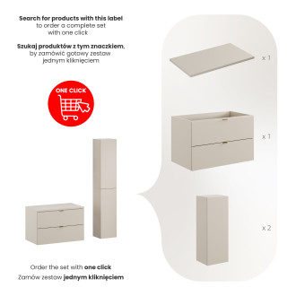 Comad SET-DC B 80CM HC Nábytková sestava 80 cm s deskou a vysokou skříňkou