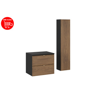 Comad SET-TC B BLACK 60CM HC Nábytková sestava 60 cm s deskou a vysokou skříňkou