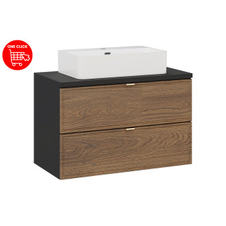 Comad SET-TC B BLACK 80CM UN TRUST WH Nábytková sestava 80 cm s deskou a umyvadlem Trust