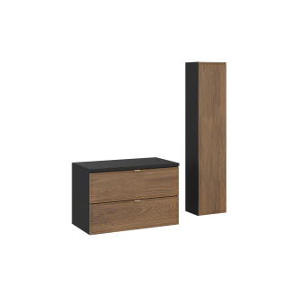 Comad SET-TC B BLACK 80CM HC Nábytková sestava 80 cm s deskou a vysokou skříňkou